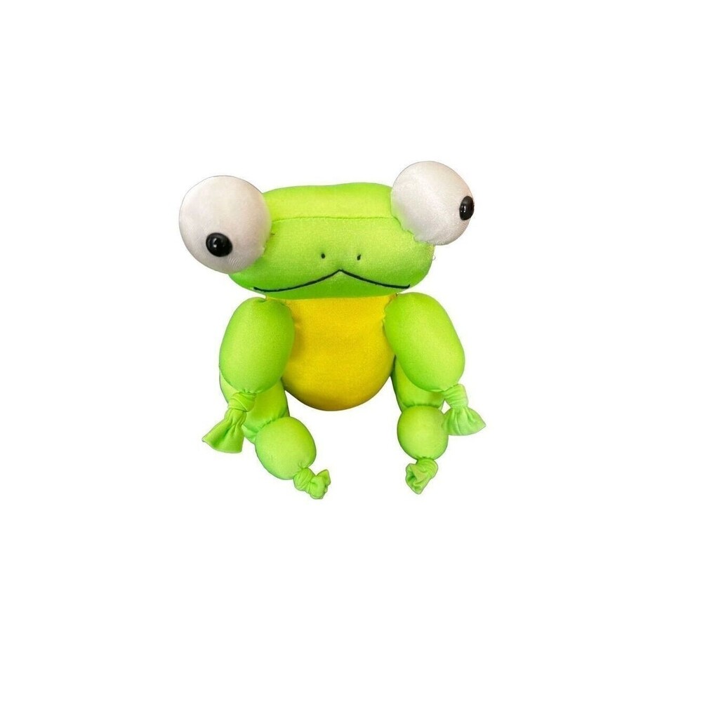 VTG Commonwealth Frog Green Stuffed Animal 10" Long Plush LIMITED
